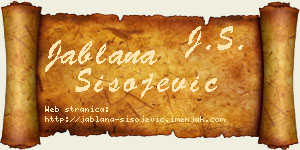 Jablana Sisojević vizit kartica